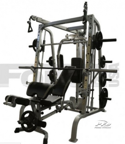 FORCE USA F-SMC SMITH MACHINE SYSTEM PACKAGE with cable cross over and FID bench